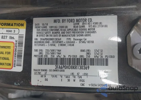 2019 Ford Fusion Se from USA, damaged, VIN 3FA6P0HD8KR130369
